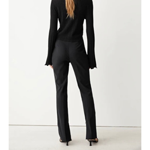 NEW & Others Stories Slim Zip-Cuff Trousers, black, organic cotton, size 34 - Picture 2 of 5